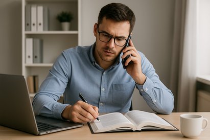 Doppelbelastung_Weiterbildung___Beruf_maennliche_Person